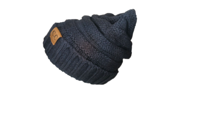 Women's Fashion Solid Color Crimping Wool Cap (Navy Blue)